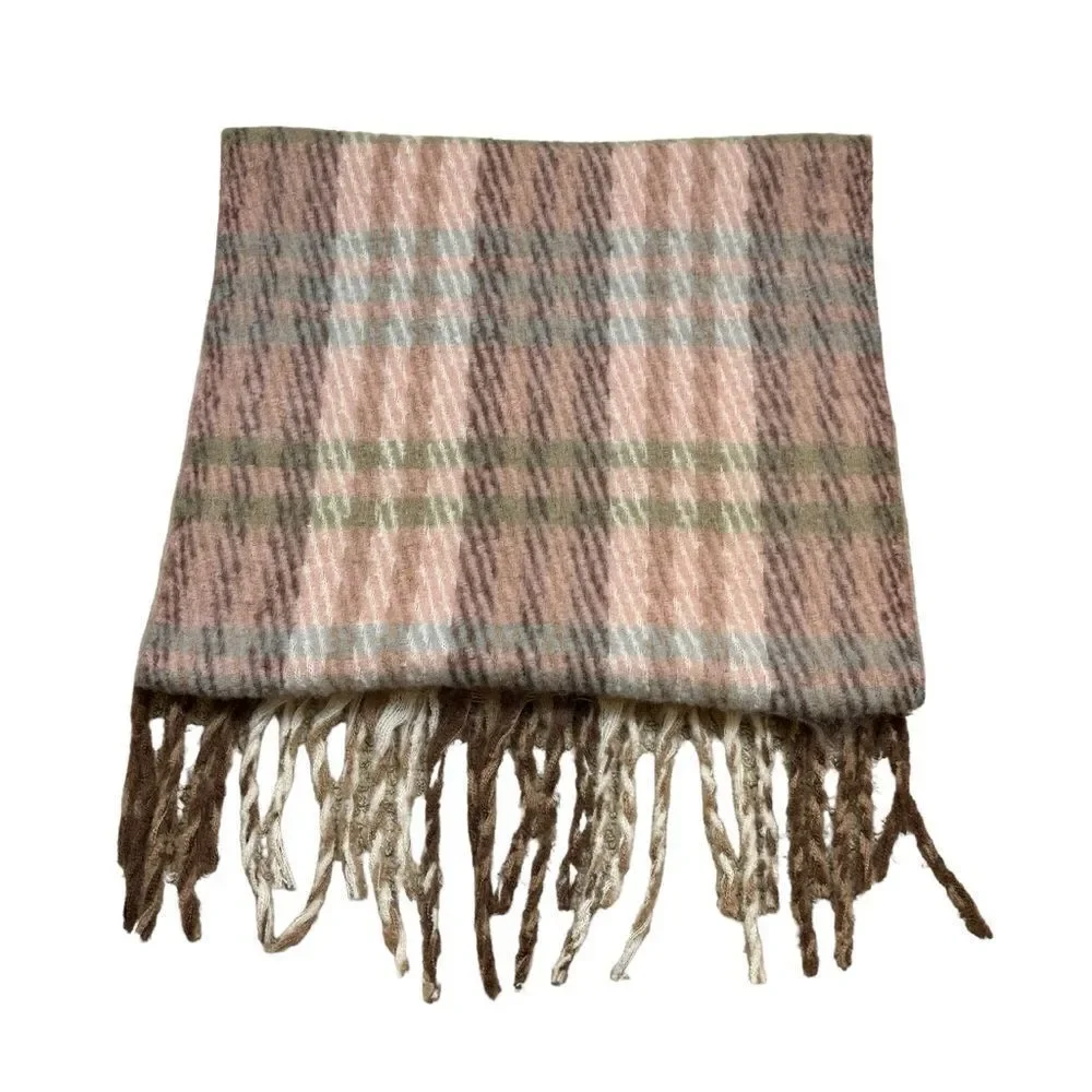 Brand new‎ with Tags Ladies Macchia Di Ruggine Brand Plaid Fringe Scarf Large